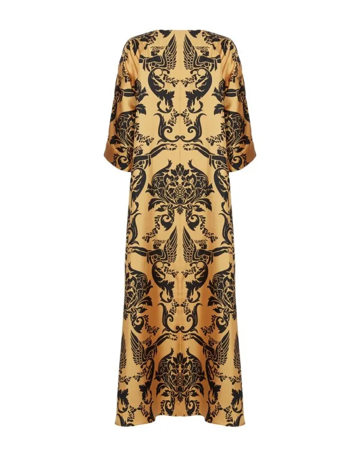Muumuu Dress Round Neck Cherubs Gold Women La Double J Dresses Muumuu Dress Round Neck Cherubs Gold Women La Double J Dresses
