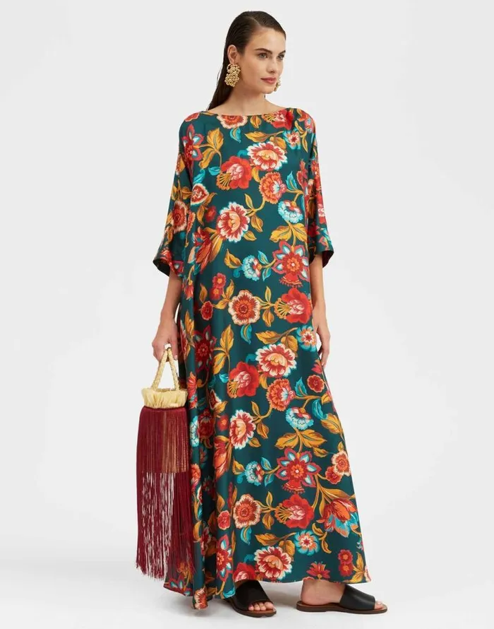 Muumuu Dress Round Neck Hottie Emerald Women La Double J Dresses