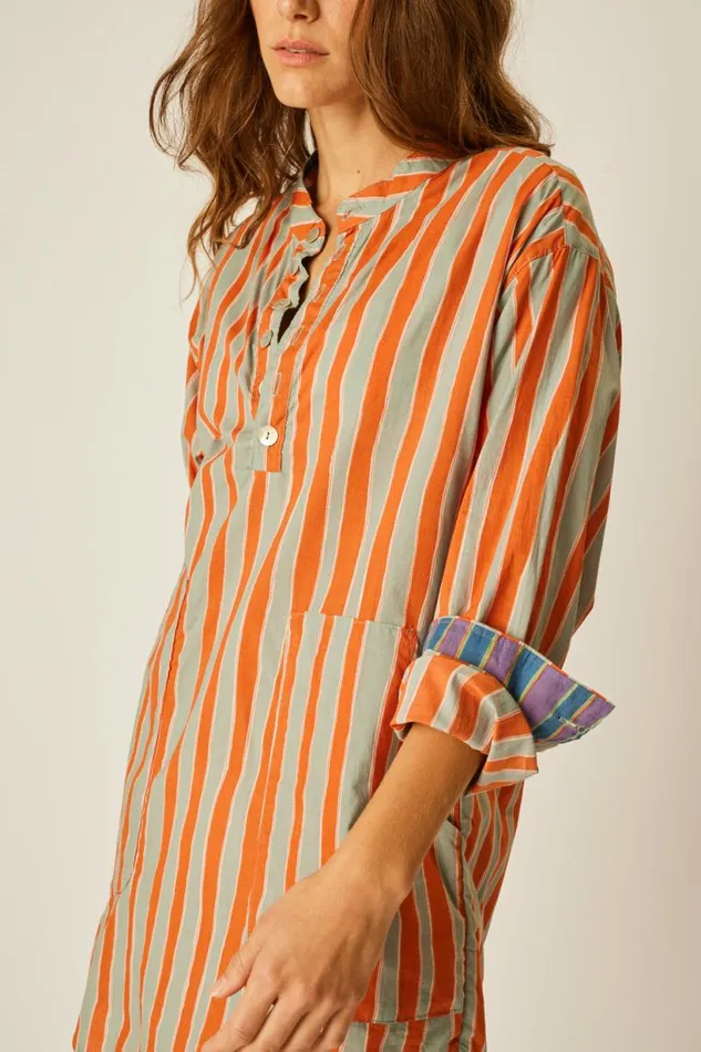 Natalie Martin APRS SWIM TOP Batik Stripe Sage Shop Coverups