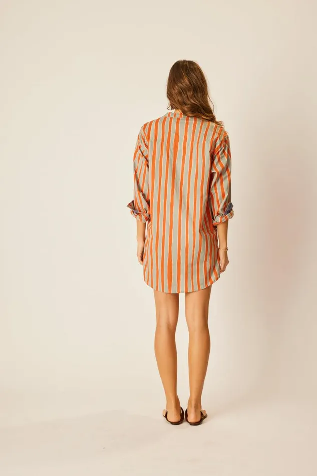 Natalie Martin APRS SWIM TOP Batik Stripe Sage Shop Coverups