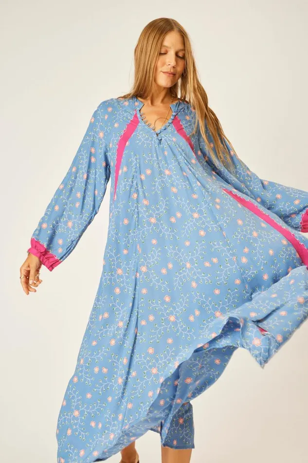 Natalie Martin FIORE MAXI Pinwheel Denim Shop Dresses
