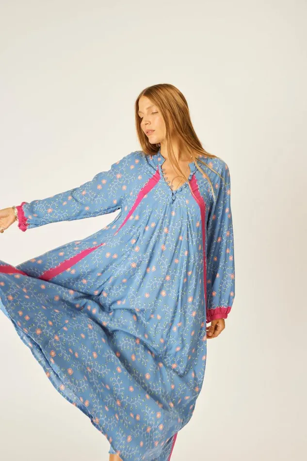 Natalie Martin FIORE MAXI Pinwheel Denim Shop Dresses