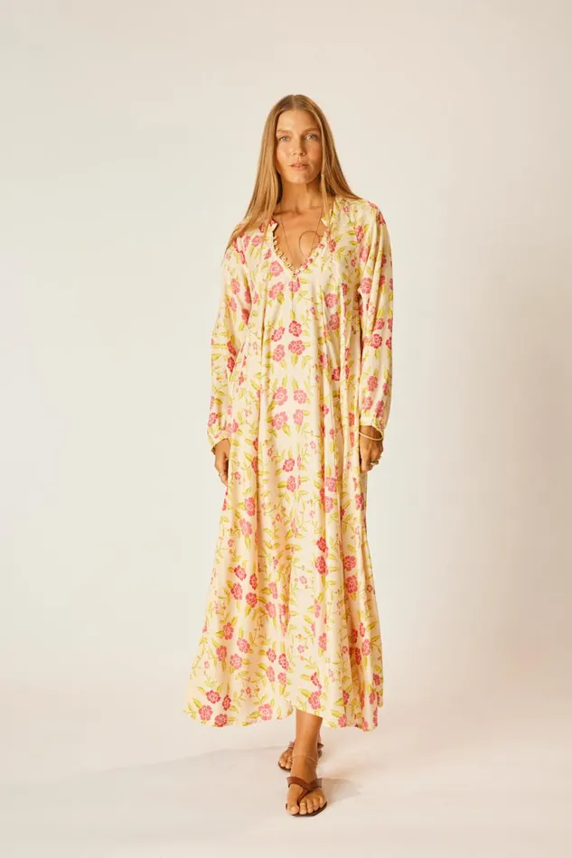 Natalie Martin FIORE MAXI Prairie Dusty Crimson Shop Dresses