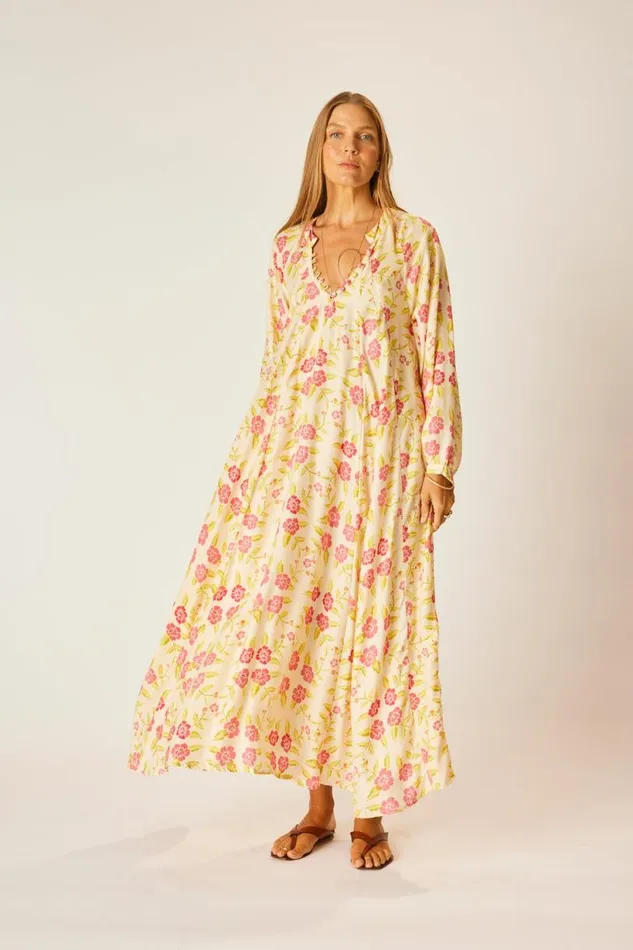 Natalie Martin FIORE MAXI Prairie Dusty Crimson Shop Dresses