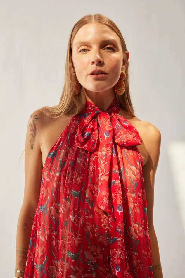 Natalie Martin INDIANA MINI Chiffon Watercolor Verm Shop Dresses