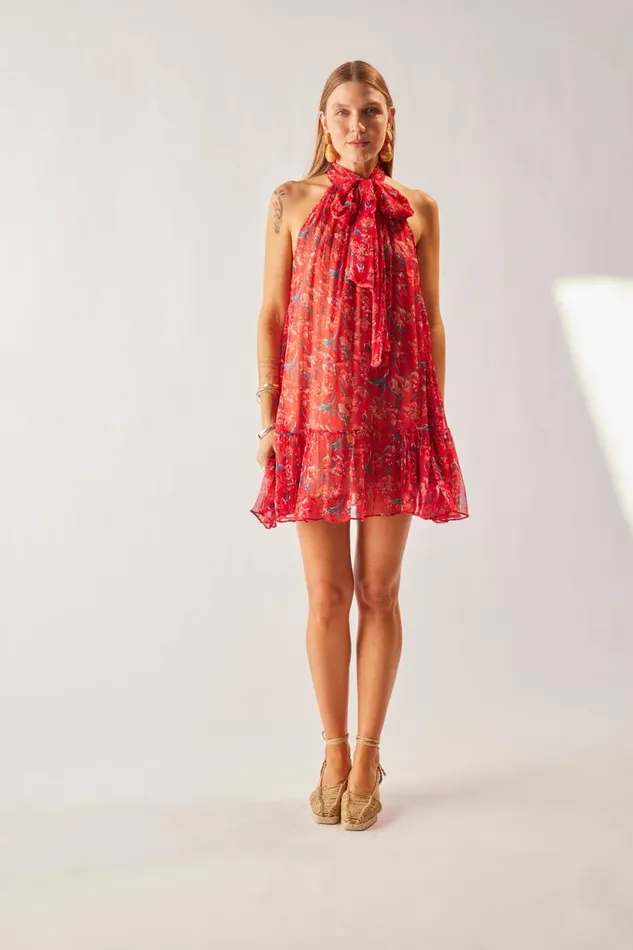 Natalie Martin INDIANA MINI Chiffon Watercolor Verm Shop Dresses