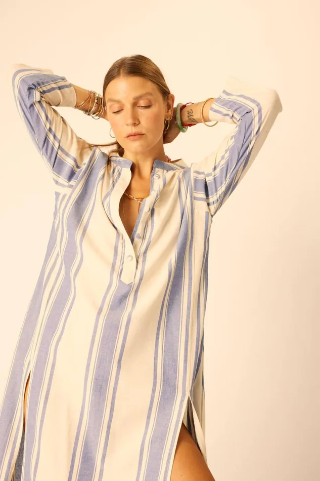 Natalie Martin ISOBEL DRESS French Stripe Blue Shop Dresses