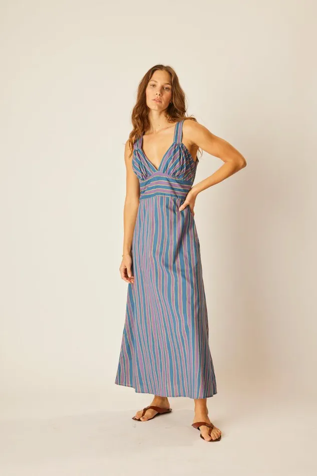 Natalie Martin JACKIE DRESS Batik Stripe Lavender Shop Dresses