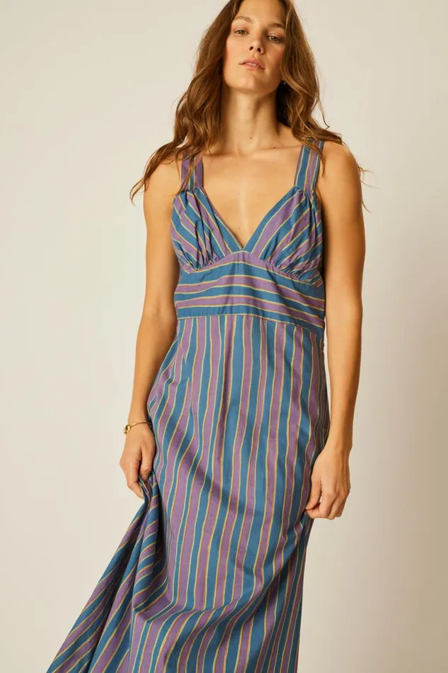 Natalie Martin JACKIE DRESS Batik Stripe Lavender Shop Dresses