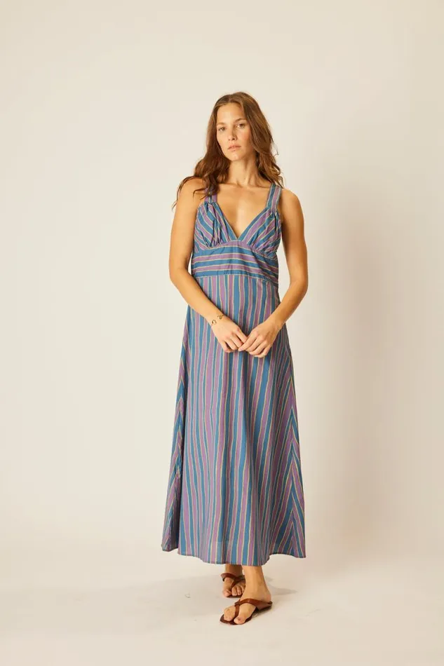 Natalie Martin JACKIE DRESS Batik Stripe Lavender Shop Dresses