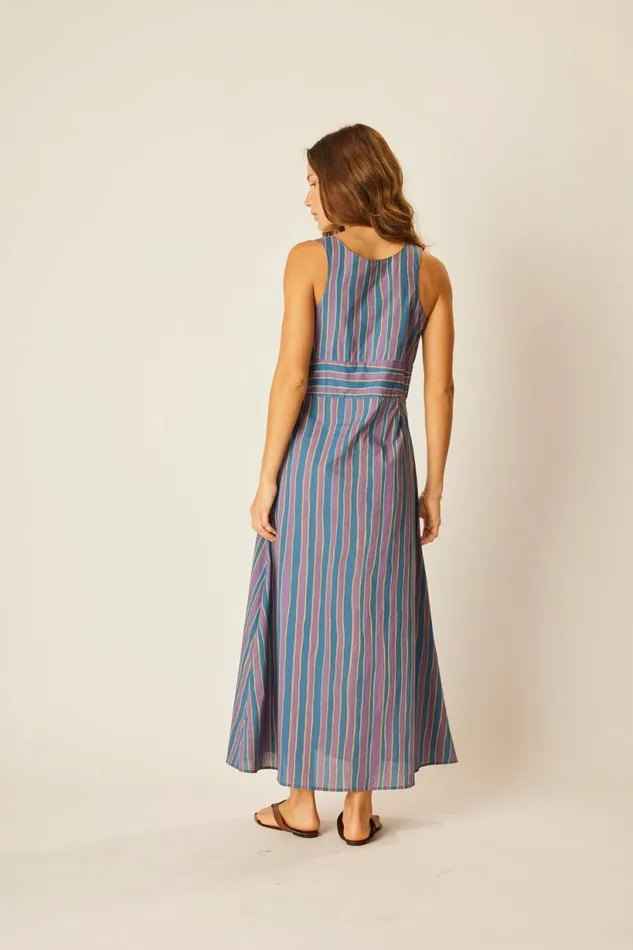 Natalie Martin JACKIE DRESS Batik Stripe Lavender Shop Dresses