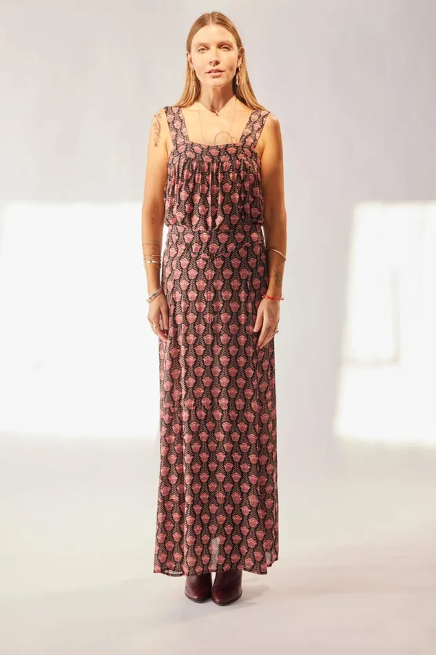 Natalie Martin MADISON SKIRT Tulip Print Kamari Black Shop Bottoms