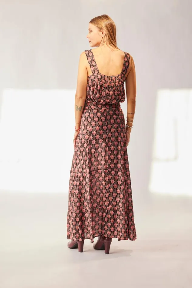 Natalie Martin MADISON SKIRT Tulip Print Kamari Black Shop Bottoms