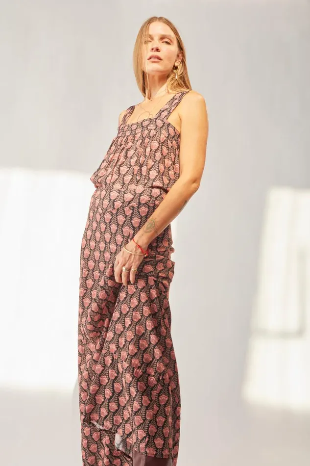 Natalie Martin MADISON SKIRT Tulip Print Kamari Black Shop Bottoms