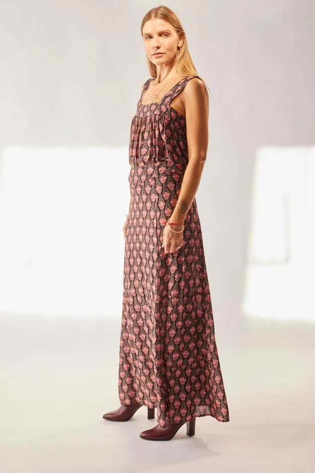 Natalie Martin MADISON SKIRT Tulip Print Kamari Black Shop Bottoms