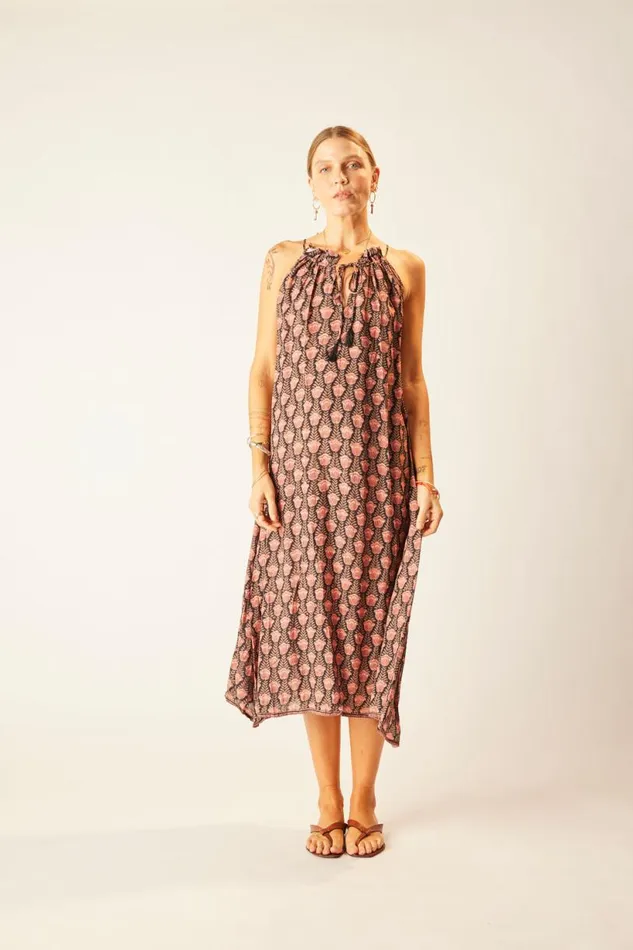 Natalie Martin MARLIEN DRESS Tulip Print Kamari Black Shop Dresses