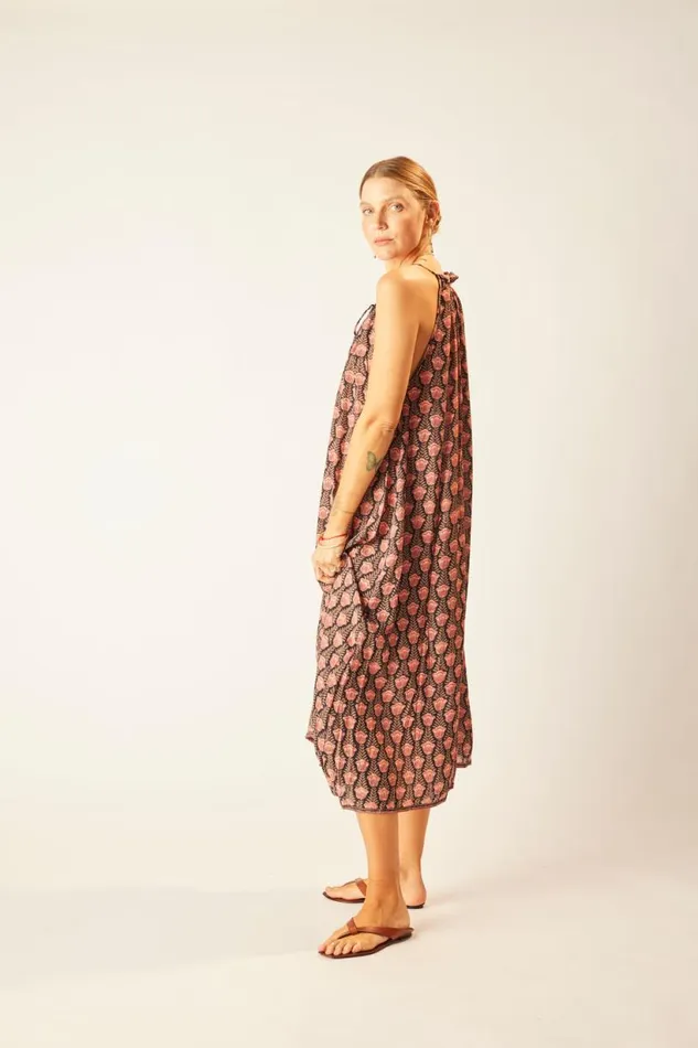 Natalie Martin MARLIEN DRESS Tulip Print Kamari Black Shop Dresses