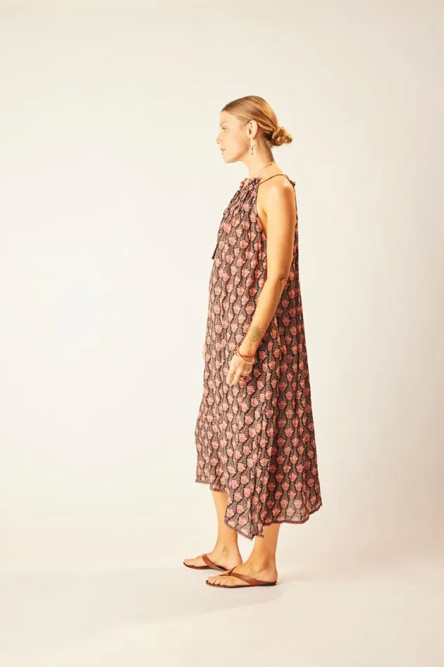Natalie Martin MARLIEN DRESS Tulip Print Kamari Black Shop Dresses
