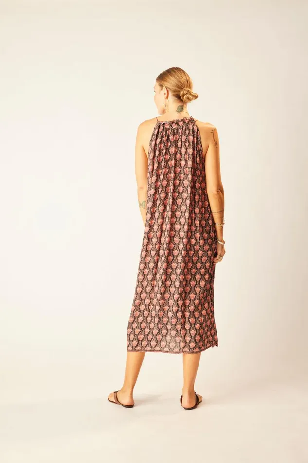 Natalie Martin MARLIEN DRESS Tulip Print Kamari Black Shop Dresses