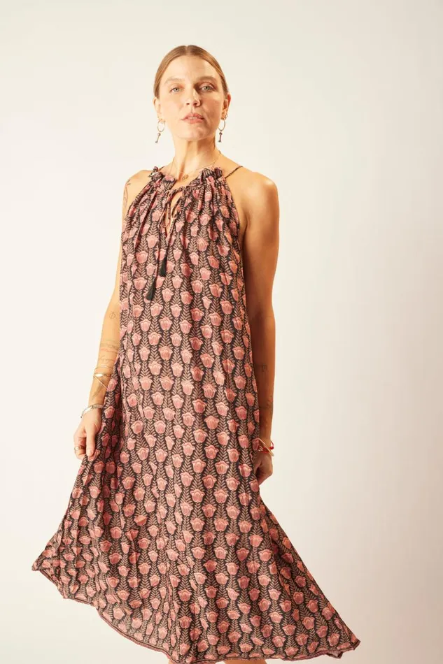 Natalie Martin MARLIEN DRESS Tulip Print Kamari Black Shop Dresses
