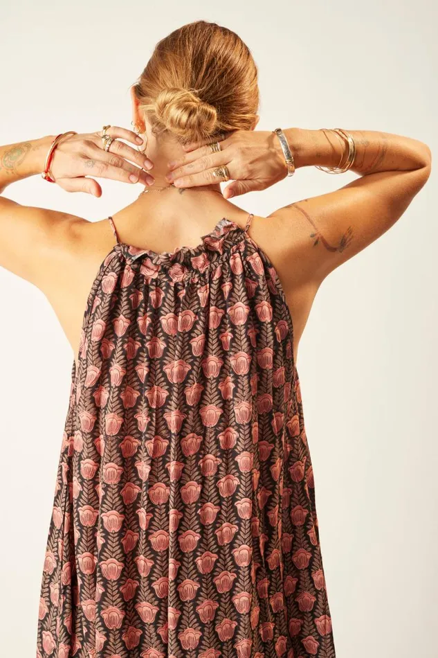 Natalie Martin MARLIEN DRESS Tulip Print Kamari Black Shop Dresses