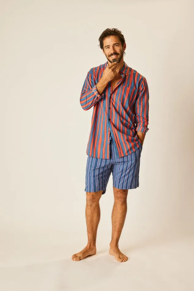 Natalie Martin MAX SHIRT Batik Stripe Blood Orage Shop The Family Martin