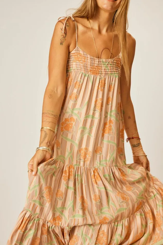 Natalie Martin MELANIE DRESS Chamomile Apricot Shop Dresses