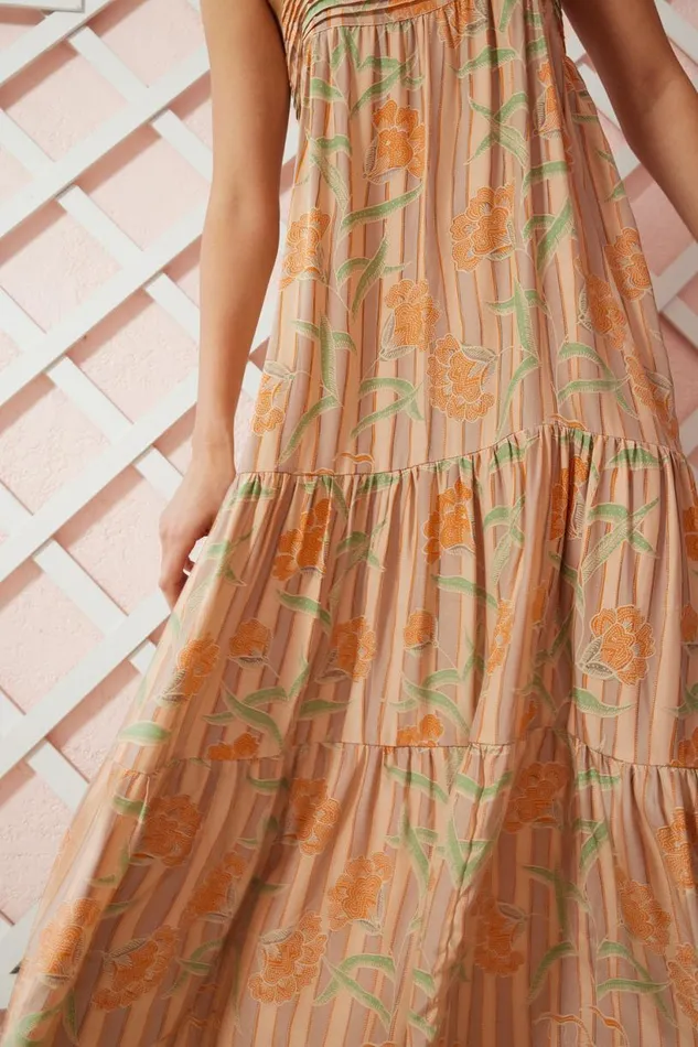 Natalie Martin MELANIE DRESS Chamomile Apricot Shop Dresses