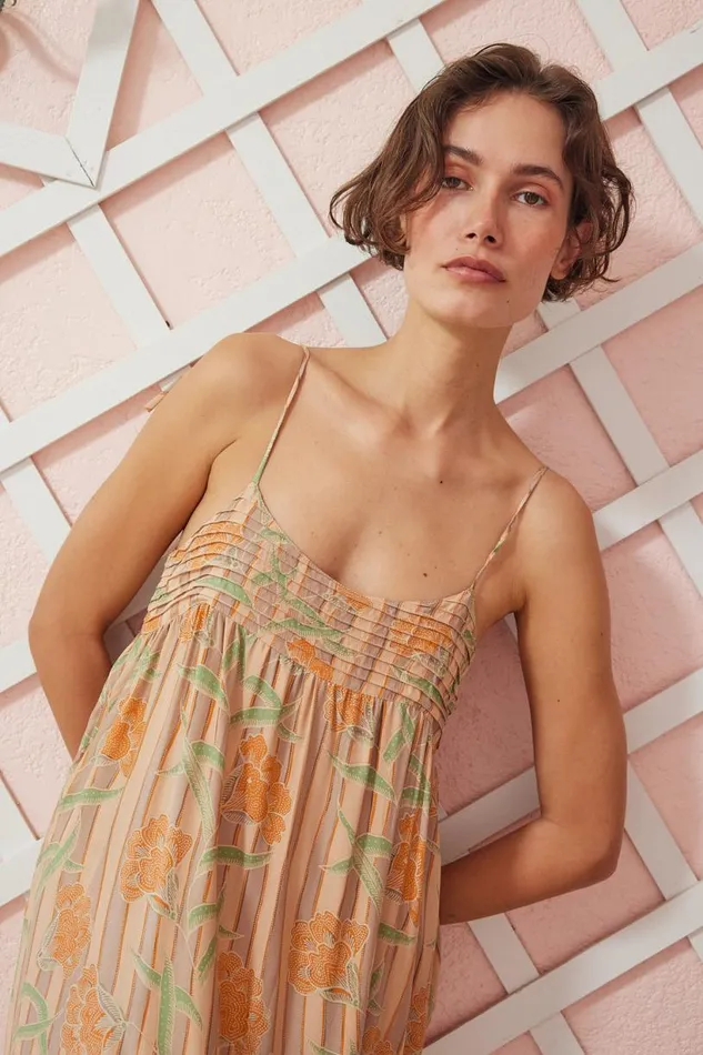 Natalie Martin MELANIE DRESS Chamomile Apricot Shop Dresses