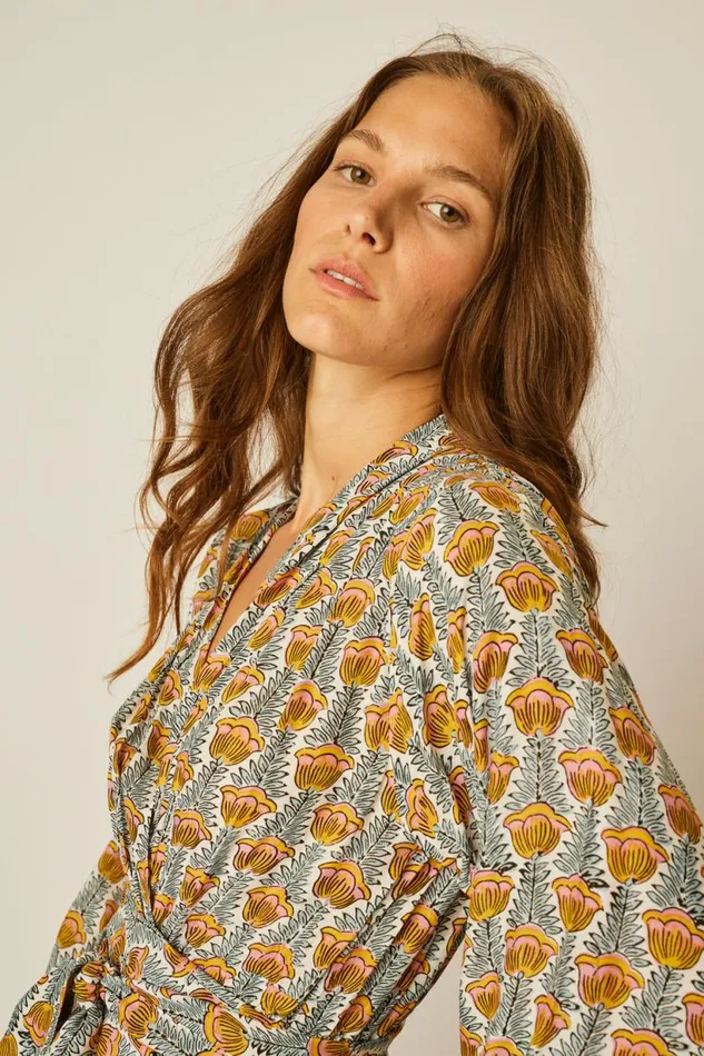 Natalie Martin NICO LS MAXI WITH SASH Tulip French Blue Shop Dresses