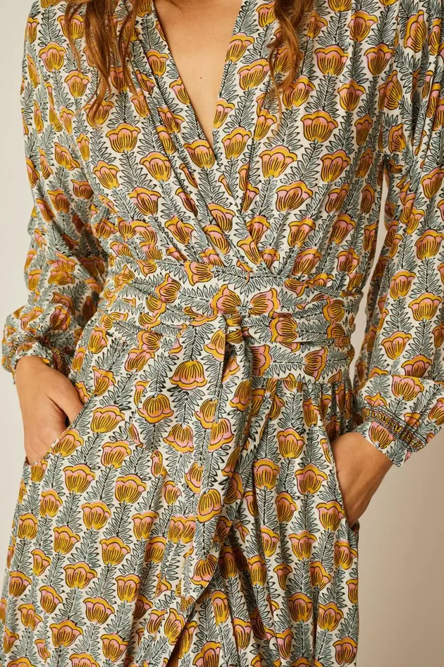 Natalie Martin NICO LS MAXI WITH SASH Tulip French Blue Shop Dresses