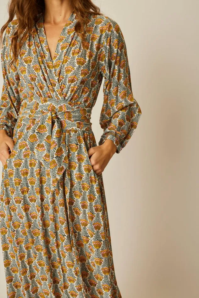 Natalie Martin NICO LS MAXI WITH SASH Tulip French Blue Shop Dresses