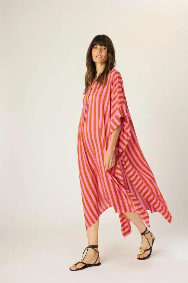 Natalie Martin PAULINA CAFTAN Thick Stripe Bluecoffee Shop Dresses