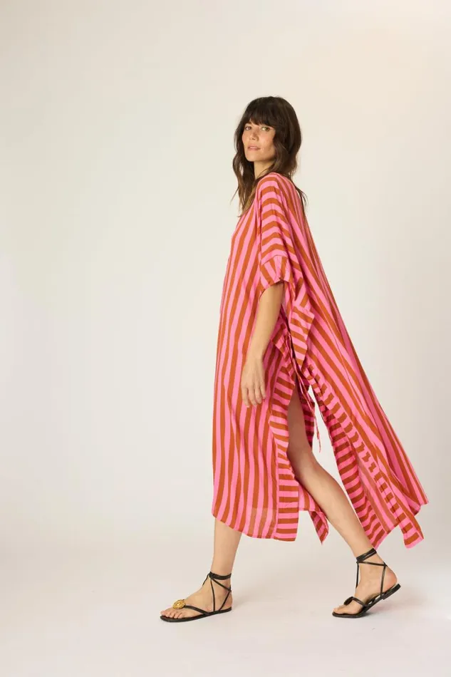 Natalie Martin PAULINA CAFTAN Thick Stripe Bluecoffee Shop Dresses