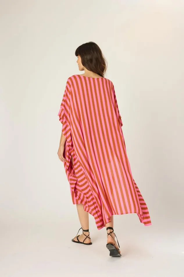 Natalie Martin PAULINA CAFTAN Thick Stripe Bluecoffee Shop Dresses
