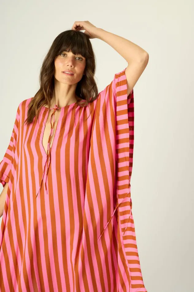 Natalie Martin PAULINA CAFTAN Thick Stripe Bluecoffee Shop Dresses
