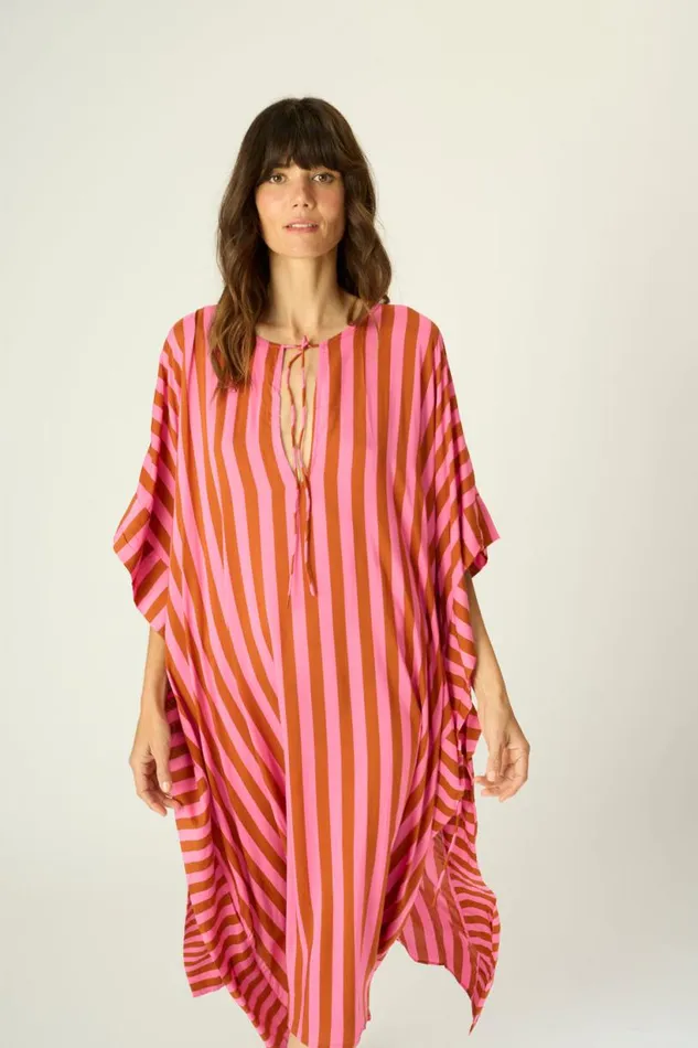 Natalie Martin PAULINA CAFTAN Thick Stripe Bluecoffee Shop Dresses