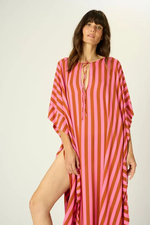 Natalie Martin PAULINA CAFTAN Thick Stripe Bluecoffee Shop Dresses