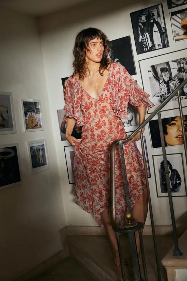 Natalie Martin RAMYA DRESS Chiffon Watercolor Dove Shop Dresses