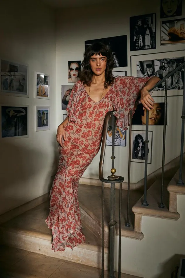 Natalie Martin RAMYA DRESS Chiffon Watercolor Dove Shop Dresses