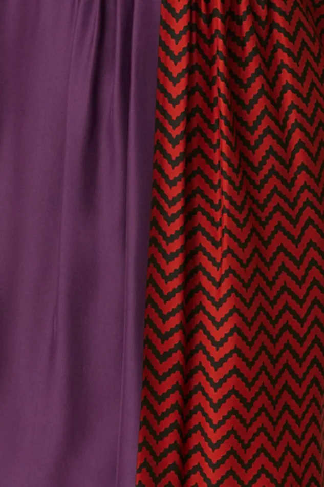 Natalie Martin SASH BELT Block Zigzag Aubergine Shop Accessories