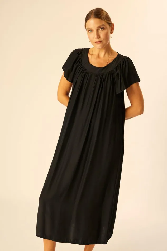 Natalie Martin SIENNA DRESS Black Silk Shop Dresses