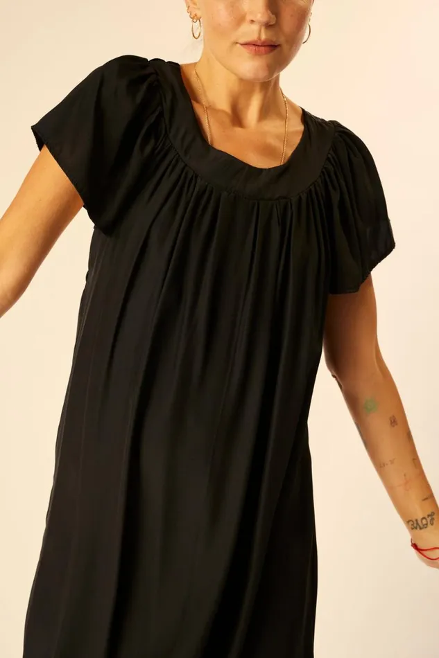 Natalie Martin SIENNA DRESS Black Silk Shop Dresses