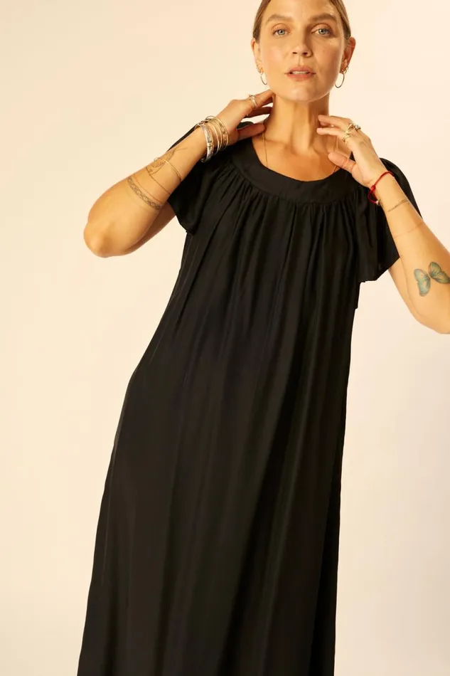 Natalie Martin SIENNA DRESS Black Silk Shop Dresses