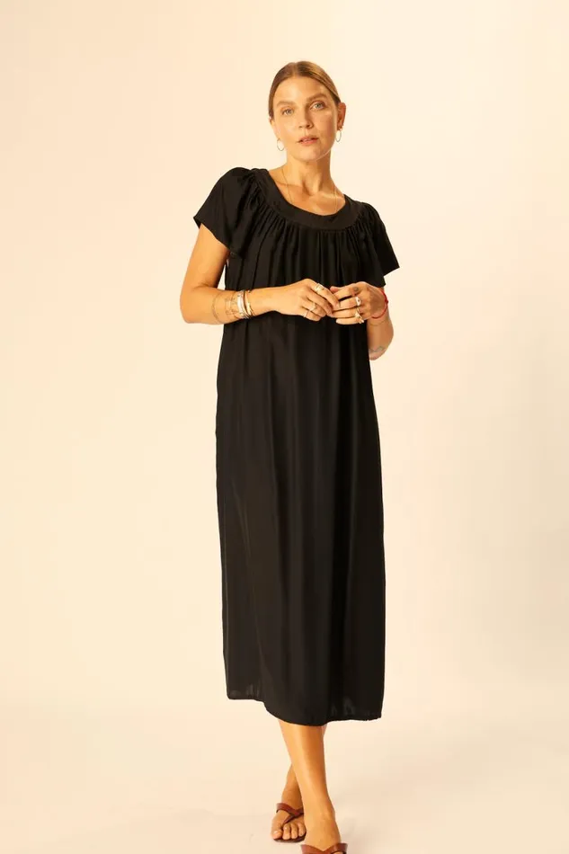 Natalie Martin SIENNA DRESS Black Silk Shop Dresses