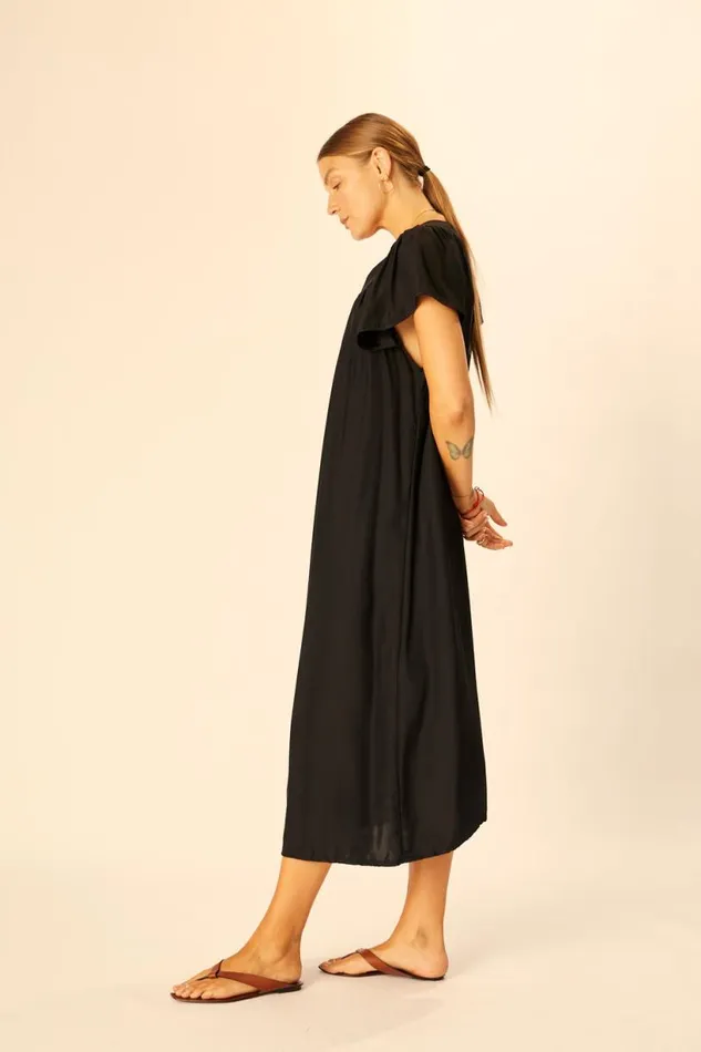 Natalie Martin SIENNA DRESS Black Silk Shop Dresses