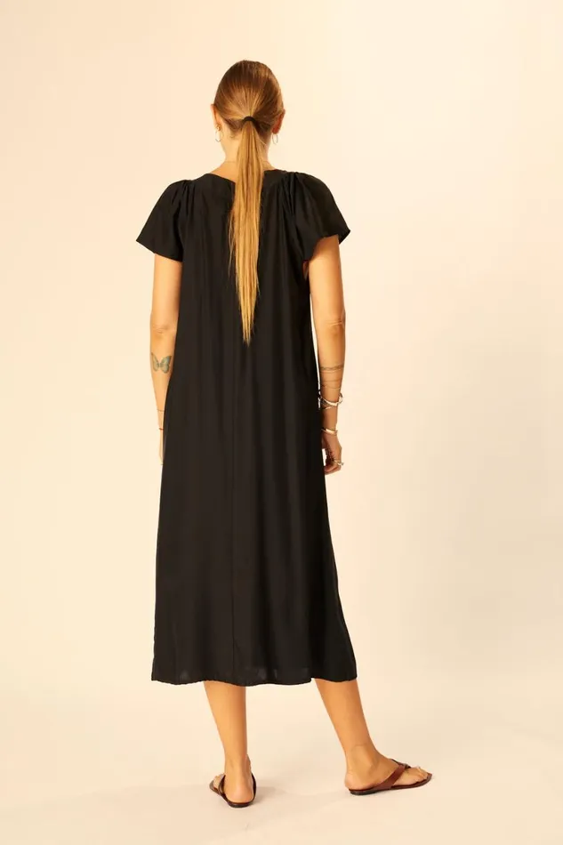 Natalie Martin SIENNA DRESS Black Silk Shop Dresses