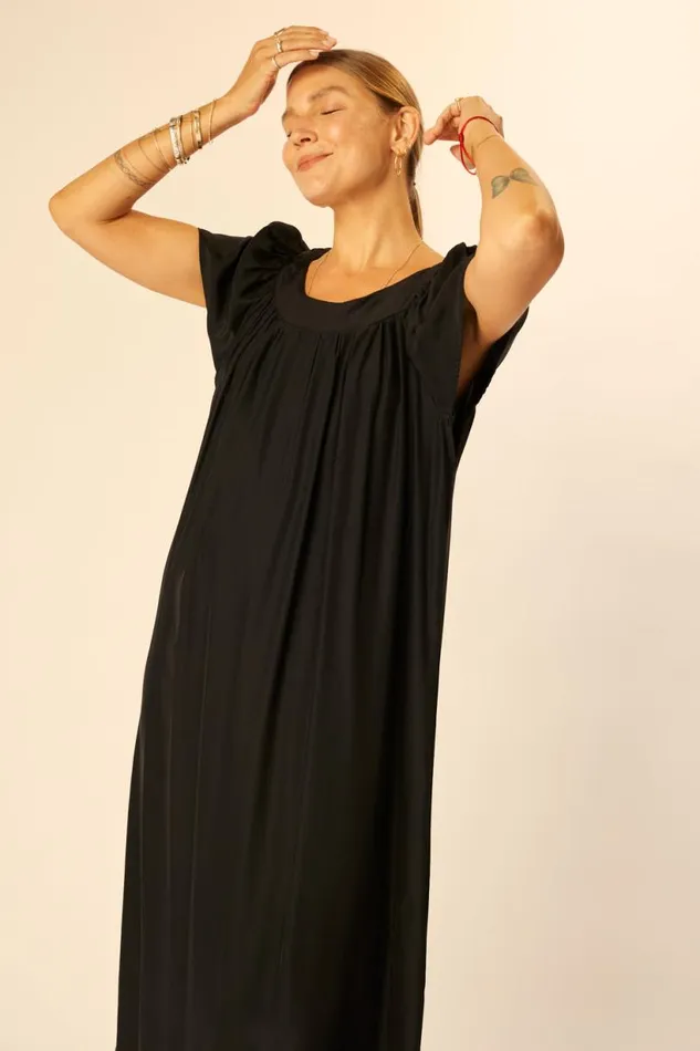 Natalie Martin SIENNA DRESS Black Silk Shop Dresses