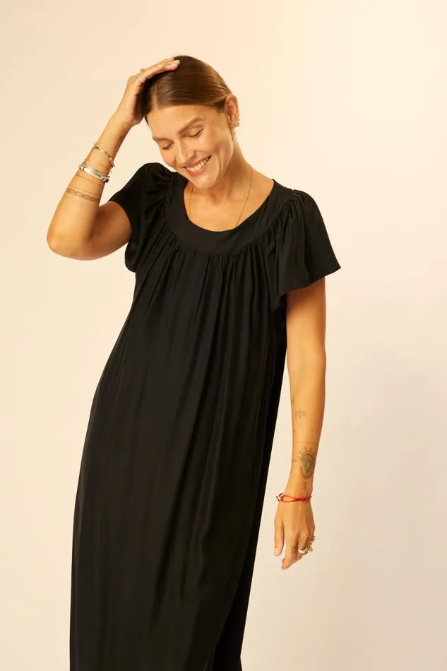 Natalie Martin SIENNA DRESS Black Silk Shop Dresses