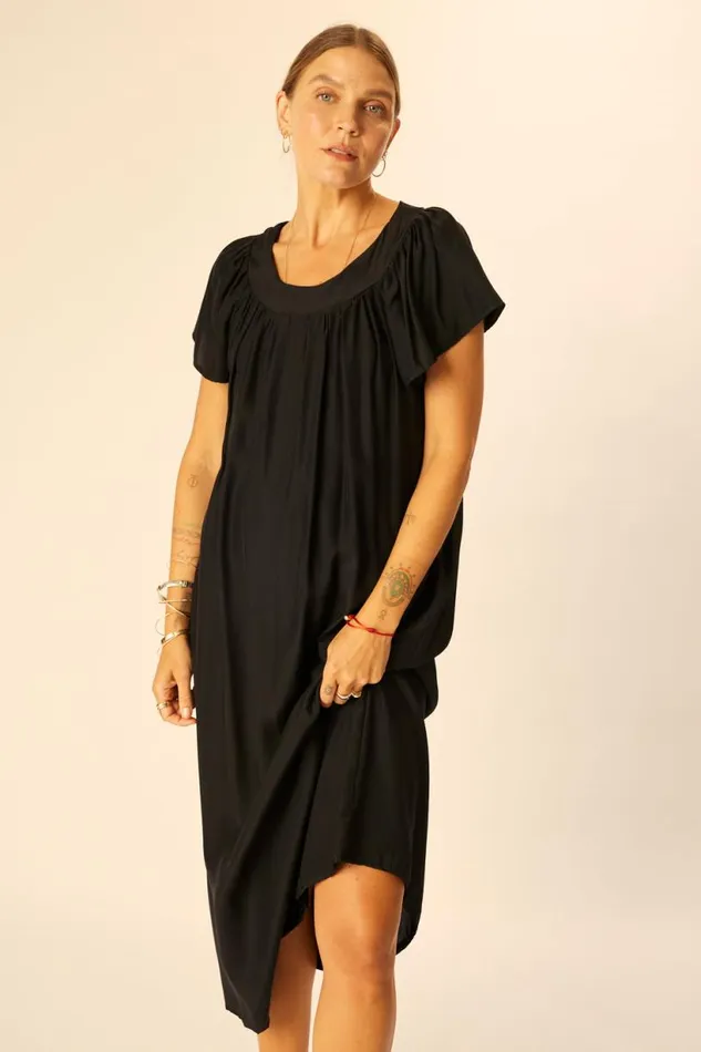 Natalie Martin SIENNA DRESS Black Silk Shop Dresses